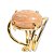 Anel Amazonita Pêssego Cabochão Oval Pequeno Dourado - Imagem 2