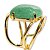Anel Quartzo Verde Cabochão Oval Pequeno Dourado - Imagem 3