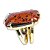 Anel Obsidiana Mahogany Retangular Aro Ajustavel Dourado - Imagem 4