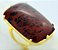 Anel Obsidiana Mahogany Retangular Aro Ajustavel Dourado - Imagem 2