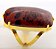 Anel Obsidiana Mahogany Retangular Aro Ajustavel Dourado - Imagem 1