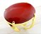 Anel Jaspe Vermelho Cabochão Oval Pedra Natural Dourado - Imagem 1