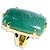 Anel Quartzo Verde Cabochão Retangular Dourado Aro Ajustavel - Imagem 4