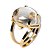 Anel Gota Pedra Cristal Quartzo Natural Dourado Ajustável - Imagem 3