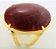 Anel Quartzo Vermelho Cabochão Oval Pedra Natural Dourado - Imagem 1