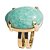 Anel Amazonita Verde Cabochão Oval Pedra Natural Dourado - Imagem 3