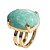 Anel Amazonita Verde Cabochão Oval Pedra Natural Dourado - Imagem 4