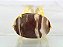 Anel Jaspe Brecha Cabochão Oval Pedra Natural Banho Dourado - Imagem 2