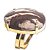 Anel Jaspe Brecha Cabochão Oval Pedra Natural Banho Dourado - Imagem 4