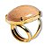 Anel Amazonita Rosa Cabochão Oval Pedra Natural Dourado - Imagem 3