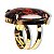 Anel Obsidiana Mahogany Oval Pedra Natural Dourado Ajustavel - Imagem 3
