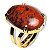 Anel Obsidiana Mahogany Oval Pedra Natural Dourado Ajustavel - Imagem 6