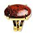Anel Obsidiana Mahogany Oval Pedra Natural Dourado Ajustavel - Imagem 4