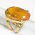 Anel Olho de Tigre Oval Pedra Natural Dourado Aro Ajustável - Imagem 2