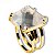 Anel Piramide Pedra Cristal Natural Dourado Aro Ajustavel - Imagem 3