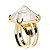 Anel Piramide Pedra Cristal Natural Dourado Aro Ajustavel - Imagem 5