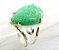 Anel Pedra Amazonita Verde Gota Lisa Prata 950 Aro Ajustável - Imagem 1