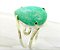 Anel Pedra Amazonita Verde Gota Lisa Prata 950 Aro Ajustável - Imagem 2