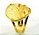 Anel Gota Pedra Citrino Natural Banho Dourado Aro Ajustavel - Imagem 2