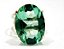 Anel Especial Cabochão Facetado Obsidiana Verde Prata 950 - Imagem 1