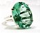 Anel Especial Cabochão Facetado Obsidiana Verde Prata 950 - Imagem 2