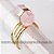 Anel Micro Pontinha Quartzo Rosa Bi Ponta Ajustavel Dourado - Imagem 5