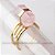Anel Micro Pontinha Quartzo Rosa Bi Ponta Ajustavel Dourado - Imagem 2