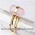 Anel Micro Pontinha Quartzo Rosa Bi Ponta Ajustavel Dourado - Imagem 3