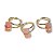 Anel Micro Pontinha Quartzo Goiaba Ajustável Dourado - Imagem 7