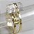Anel Micro Pontinha Cristal Quartzo Ajustavel Dourado - Imagem 1