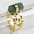 Anel Micro Pontinha Pedra Quartzo Verde Ajustavel Dourado - Imagem 3