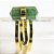 Anel Micro Pontinha Pedra Quartzo Verde Ajustavel Dourado - Imagem 1