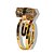 Anel Micro Pontinha Pedra Unakita Bi Ponta Ajustável Dourado - Imagem 3