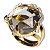 Anel Estrela de Davi ou Selo de Salomao Pedra Cristal Anel Montado na Garra Dourado - Imagem 3