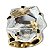 Anel Wicca Pentagrama Pedra Cristal Aro Ajustável Dourado - Imagem 3