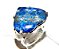 Anel Coração LAPIS LAZULI Pedra Natural Prata 950 Ajustavel - Imagem 2