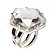 Anel Wicca Pentagrama Pedra Cristal Aro Ajustável Prata 950 - Imagem 3
