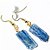 Brinco Cianita Azul Pedra Bruta Natural Anzol Dourado - Imagem 3