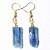 Brinco Cianita Azul Pedra Bruta Natural Anzol Dourado - Imagem 1