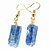 Brinco Cianita Azul Pedra Bruta Natural Anzol Dourado - Imagem 2