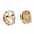 Brinco Cabochão Topinho Oval Pedra Cristal Natural Dourado - Imagem 4