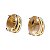 Brinco Cabochão Topinho Oval Pedra Cristal Natural Dourado - Imagem 3