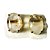 Brinco Cabochão Topinho Oval Pedra Cristal Natural Dourado - Imagem 2