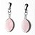 Brinco Navete Pedra Quartzo Rosa Natural Tarraxa Prateado - Imagem 2