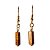 Brinco Micro Pontinha Pedra Jaspe Amarelo Anzol Dourado - Imagem 2