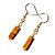Brinco Micro Pontinha Pedra Jaspe Amarelo Anzol Dourado - Imagem 3