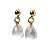 Brinco Trillion Pedra Cristal Natural Dourada Presilha - Imagem 4