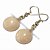 Brinco Disco Amazonita Pêssego Pedra Natural Anzol Dourado - Imagem 1
