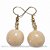 Brinco Disco Amazonita Pêssego Pedra Natural Anzol Dourado - Imagem 2
