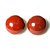 Brinco Botton Disco 12mm Pedra Jaspe Vermelho Natural Prata - Imagem 1
